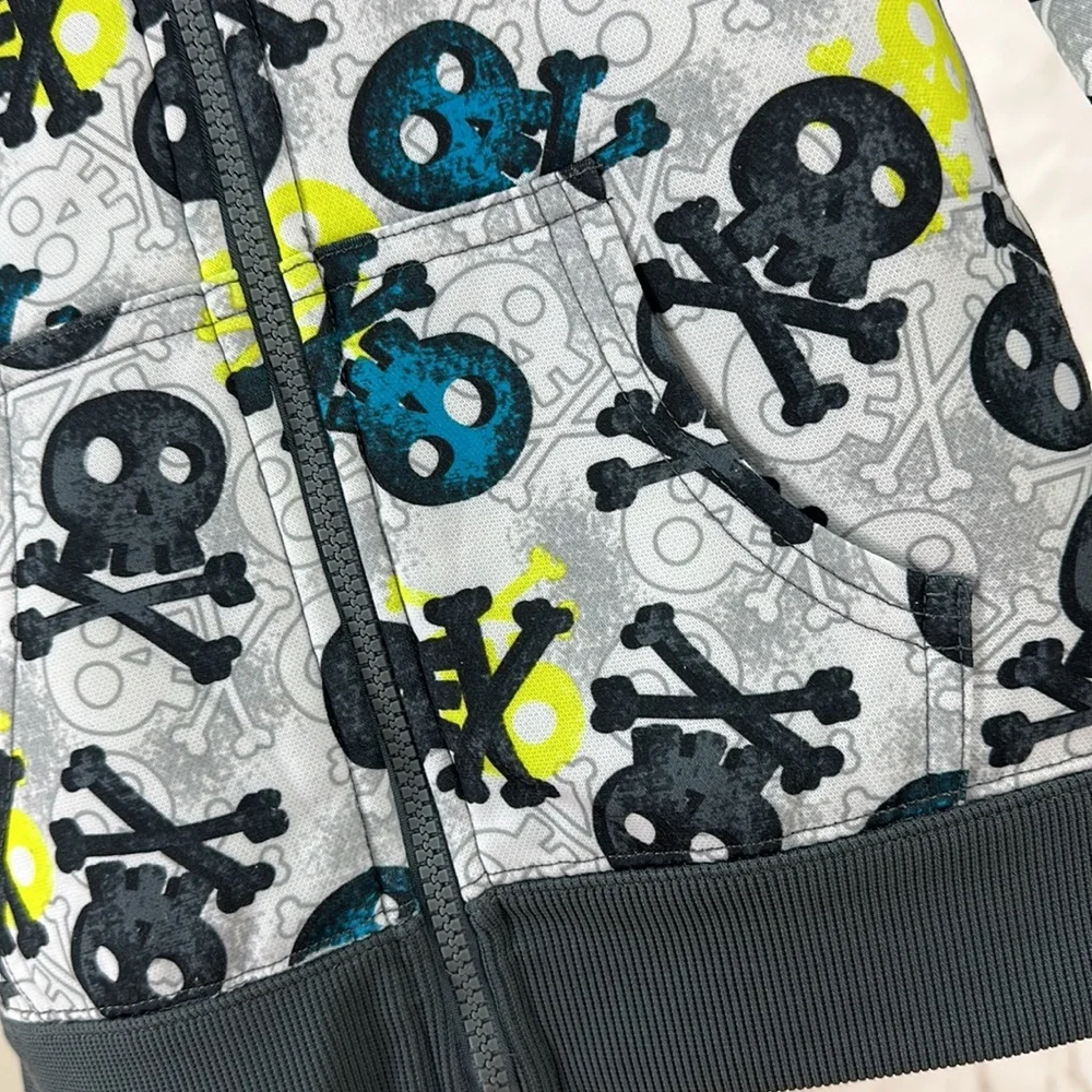 Sherpa Limed Skulls‎ zip Hoodie 3t